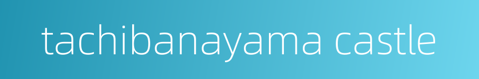 tachibanayama castle的同义词