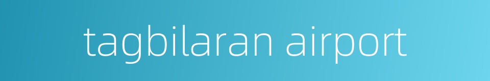 tagbilaran airport的同义词
