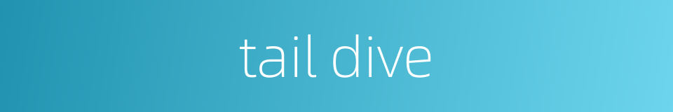 tail dive的同义词