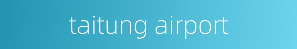 taitung airport的同义词