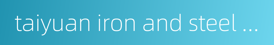 taiyuan iron and steel group的同义词