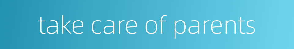 take care of parents的同义词