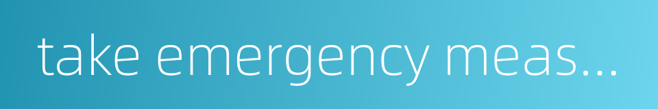 take emergency measures的同义词