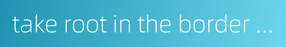 take root in the border region的同义词