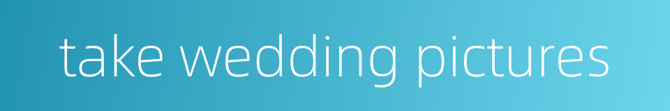 take wedding pictures的同义词