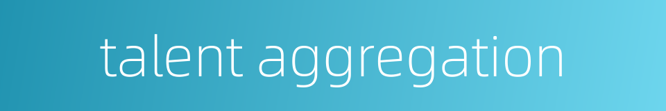 talent aggregation的同义词