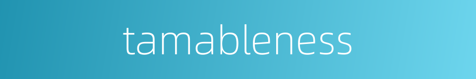 tamableness的同义词