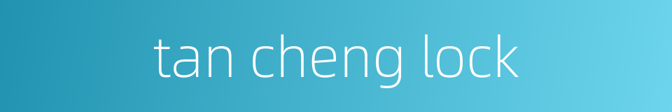 tan cheng lock的同义词