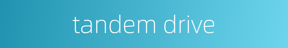 tandem drive的同义词