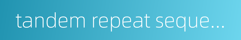 tandem repeat sequences的同义词