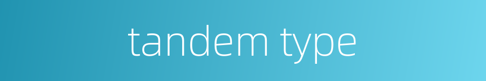 tandem type的同义词