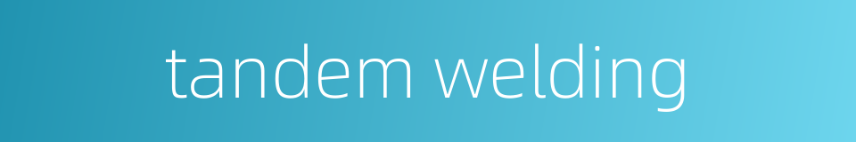 tandem welding的同义词