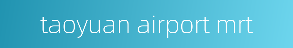 taoyuan airport mrt的同义词