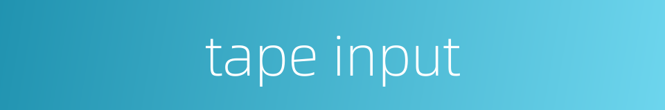 tape input的同义词