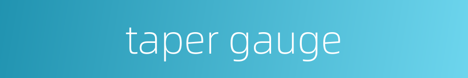 taper gauge的同义词