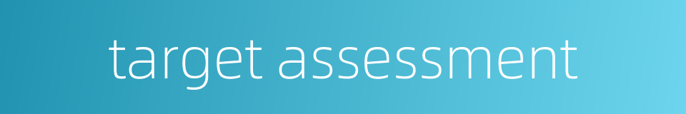 target assessment的同义词