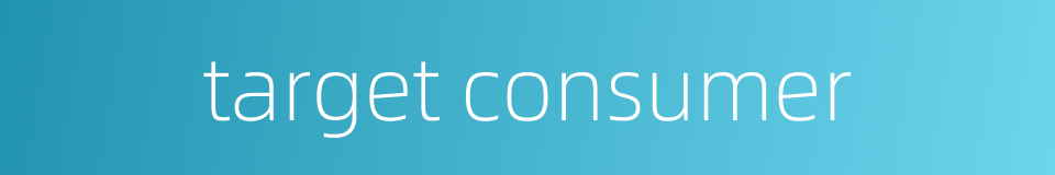 target consumer的同义词