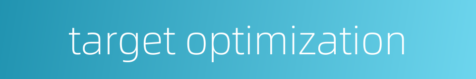 target optimization的同义词
