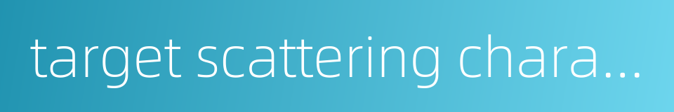 target scattering characteristic的同义词