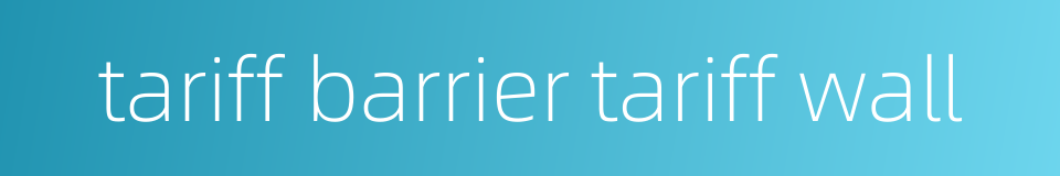tariff barrier tariff wall的同义词