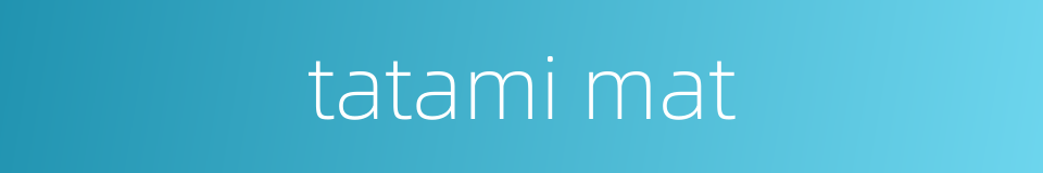 tatami mat的同义词