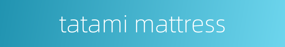 tatami mattress的同义词