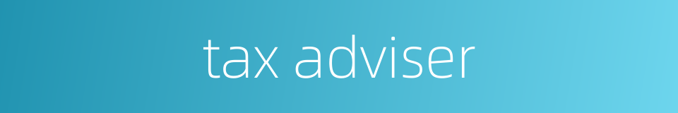 tax adviser的同义词