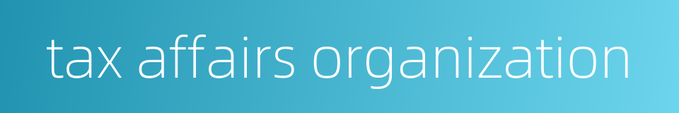tax affairs organization的同义词