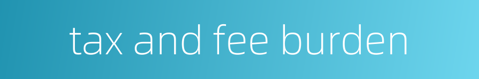 tax and fee burden的同义词