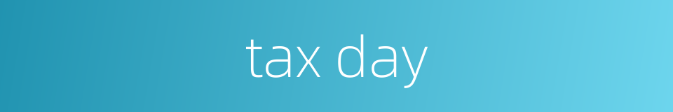 tax day的同义词