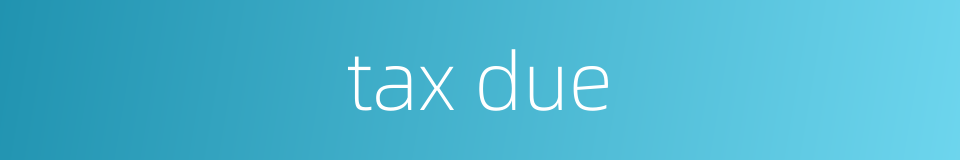 tax due的同义词