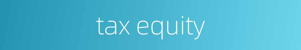 tax equity的同义词