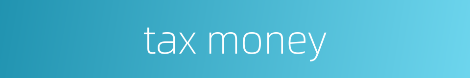 tax money的同义词