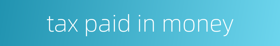 tax paid in money的同义词