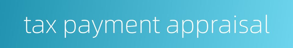 tax payment appraisal的同义词