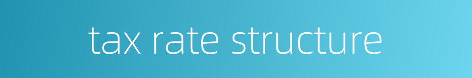 tax rate structure的同义词