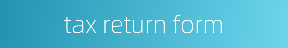 tax return form的同义词