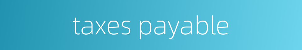 taxes payable的同义词