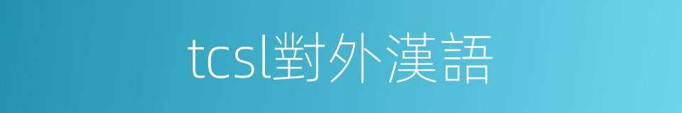 tcsl對外漢語的同義詞