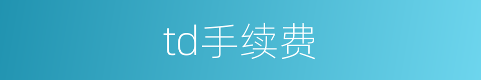 td手续费的同义词