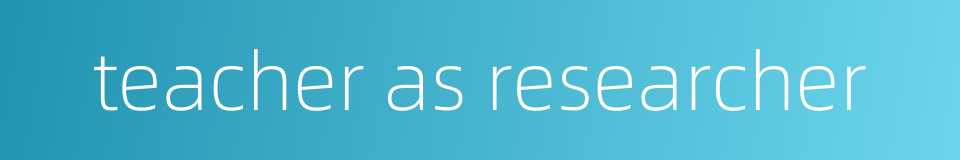 teacher as researcher的同义词