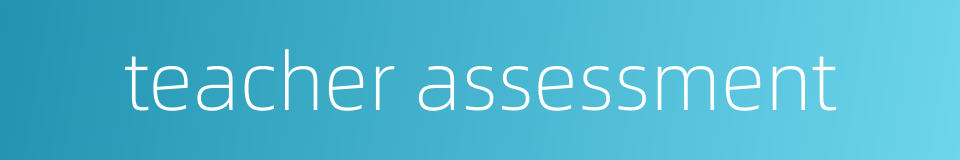 teacher assessment的同义词