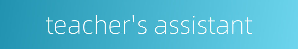 teacher's assistant的同义词