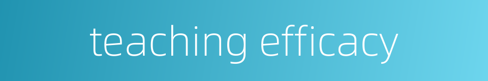 teaching efficacy的同义词