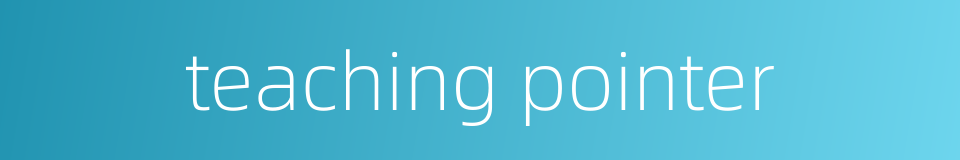 teaching pointer的同义词