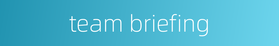 team briefing的同义词