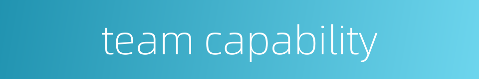 team capability的同义词