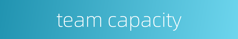 team capacity的同义词