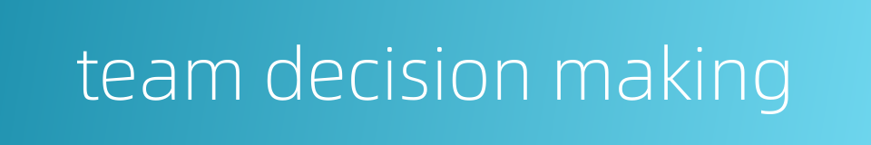 team decision making的同义词