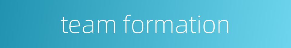 team formation的同义词